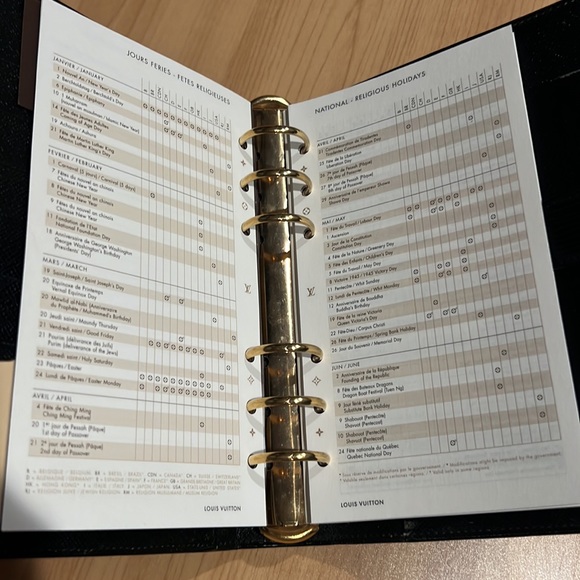 Authentic Louis Vuitton Notebook Cover Agenda Black with 2008 Inserts - Picture 4 of 6